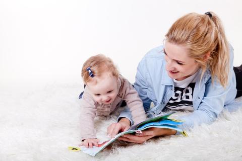 parent reading to a child