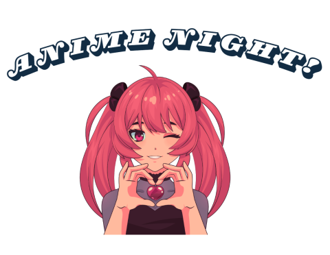 An anime girl making a heart sign