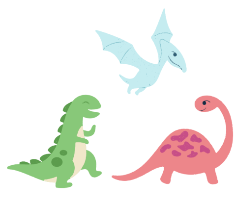 Colorful dinosaurs cutouts