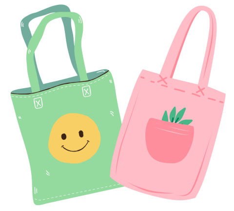 Colorful tote bags