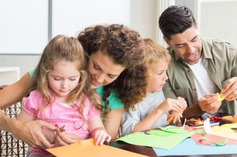 Cheerful Family Crafting