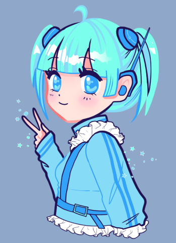 Anime girl making a peace sign