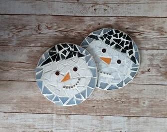 Mosaic Snowman Coasters