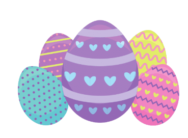 A pile of brightly-colored Easter eggs