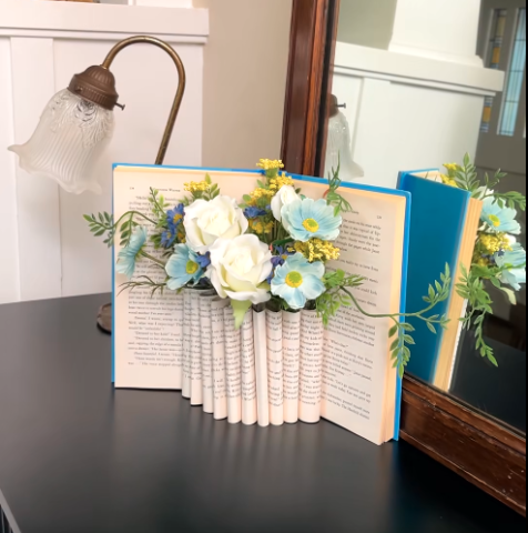 DIY vase made out of a book