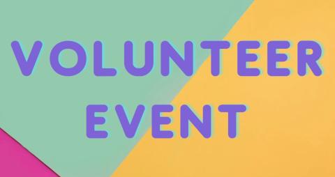 Banner reading 'volunteer event'