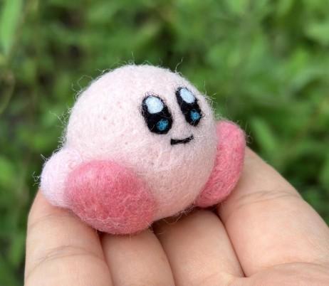 A small Kirby made out of felt