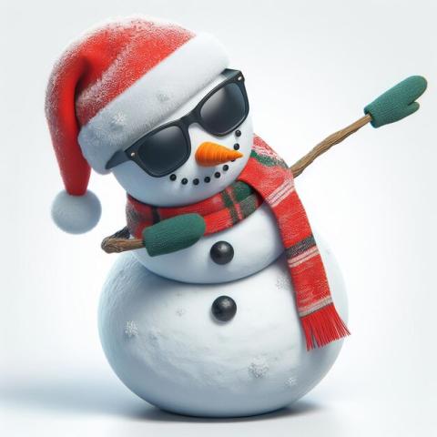 Snowman in Plaid Scarf