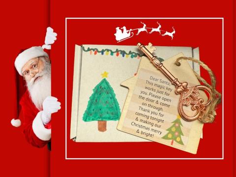 Santa and a magic key.