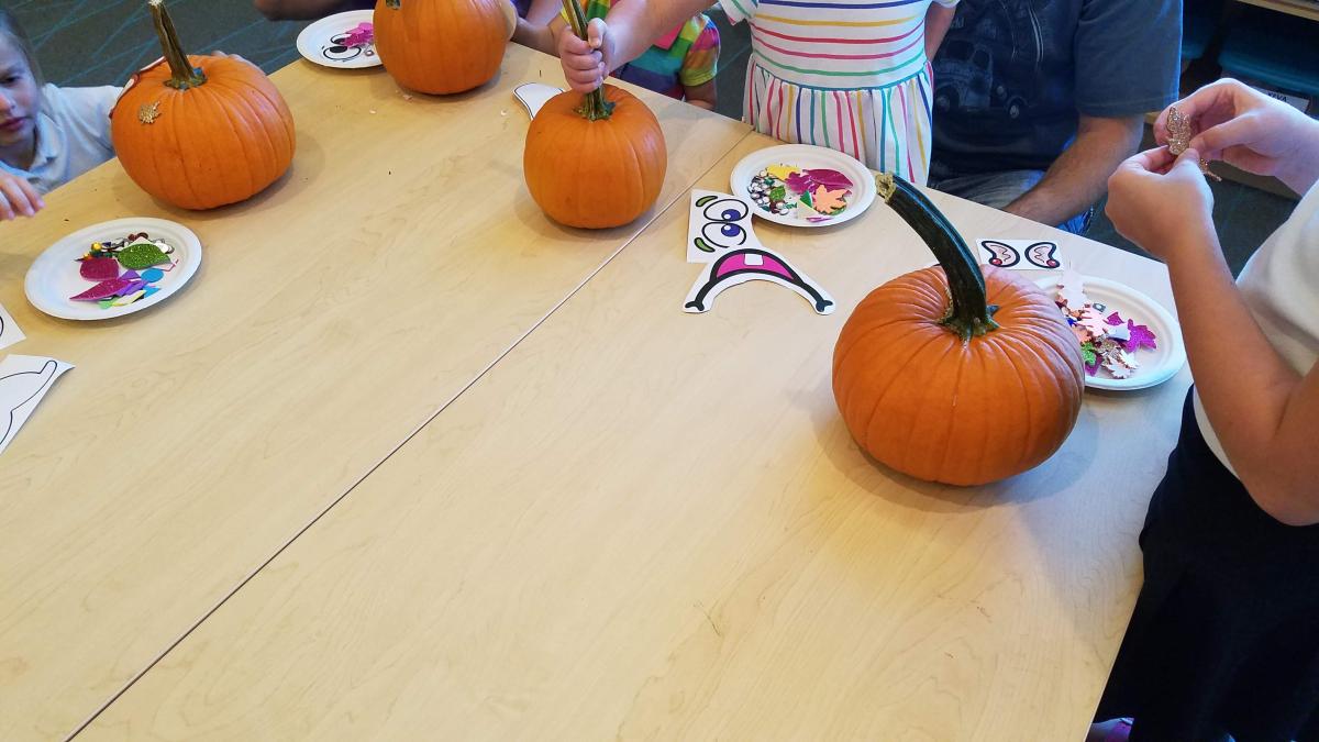 pumpkin with stickers