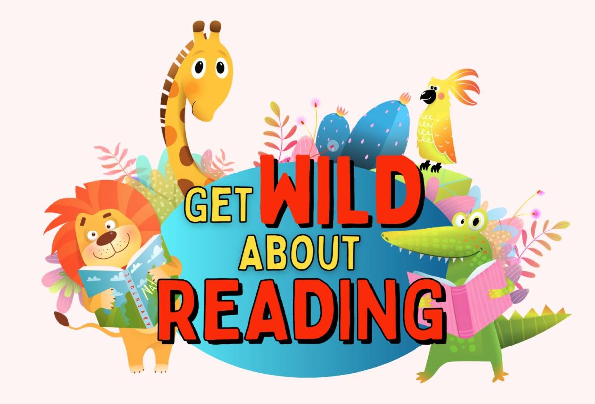 Summer reading logo that says 'Get Wild About Reading'